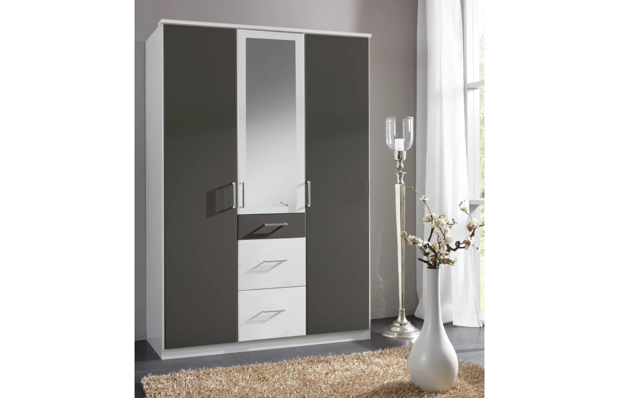 Šatní skříň bez zrcadla Click, 91 cm, bílá/dub sonoma 31