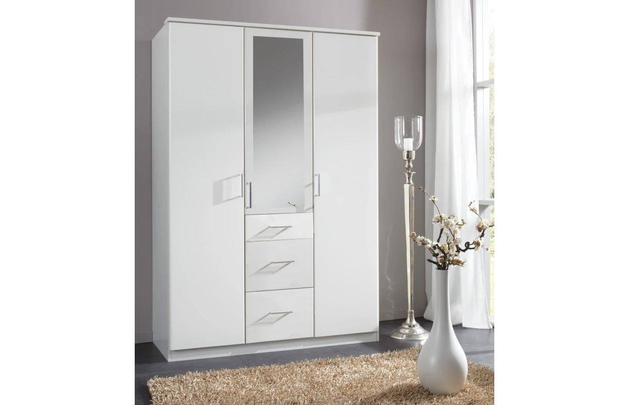 Šatní skříň bez zrcadla Click, 91 cm, bílá/dub sonoma 34