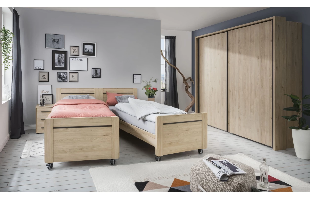 Set nočních stolků (2 ks) Brüssel, kamenný dub/šedá 8