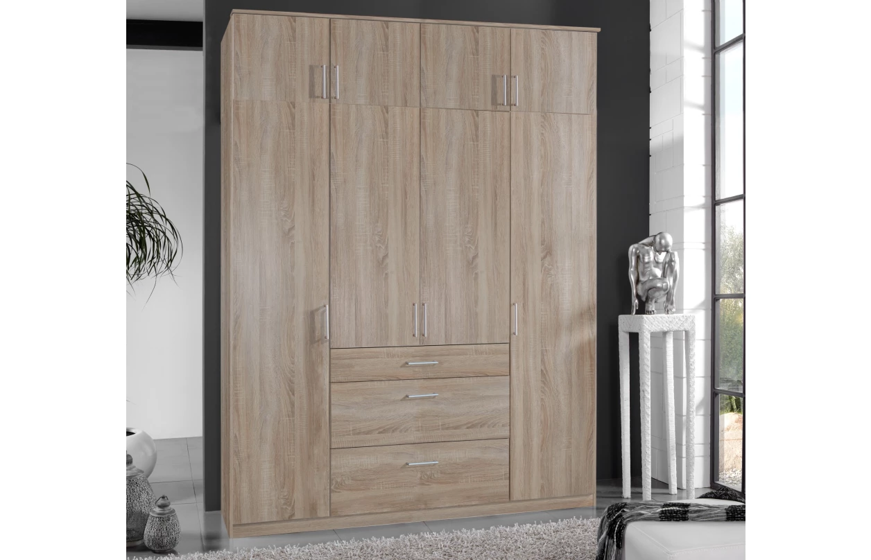 Šatní skříň bez zrcadla Click, 91 cm, bílá/prkenný dub 11