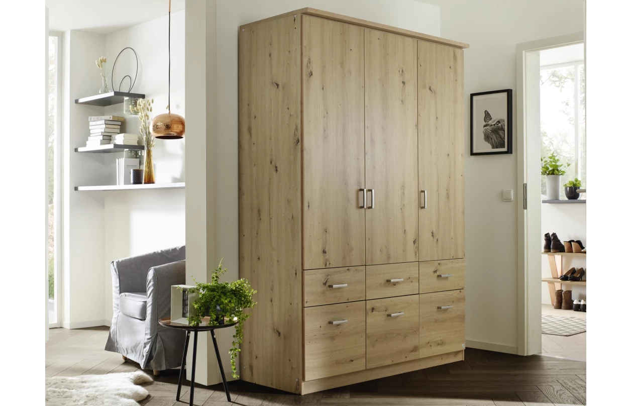 Šatní skříň Bremen, 136 cm, dub sonoma/bílá 13