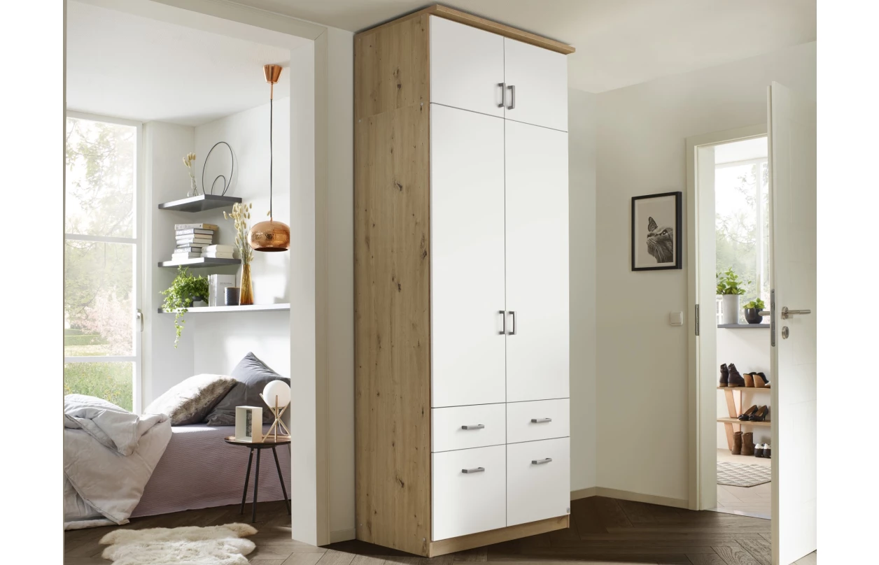Šatní skříň Bremen, 136 cm, dub sonoma/bílá 17