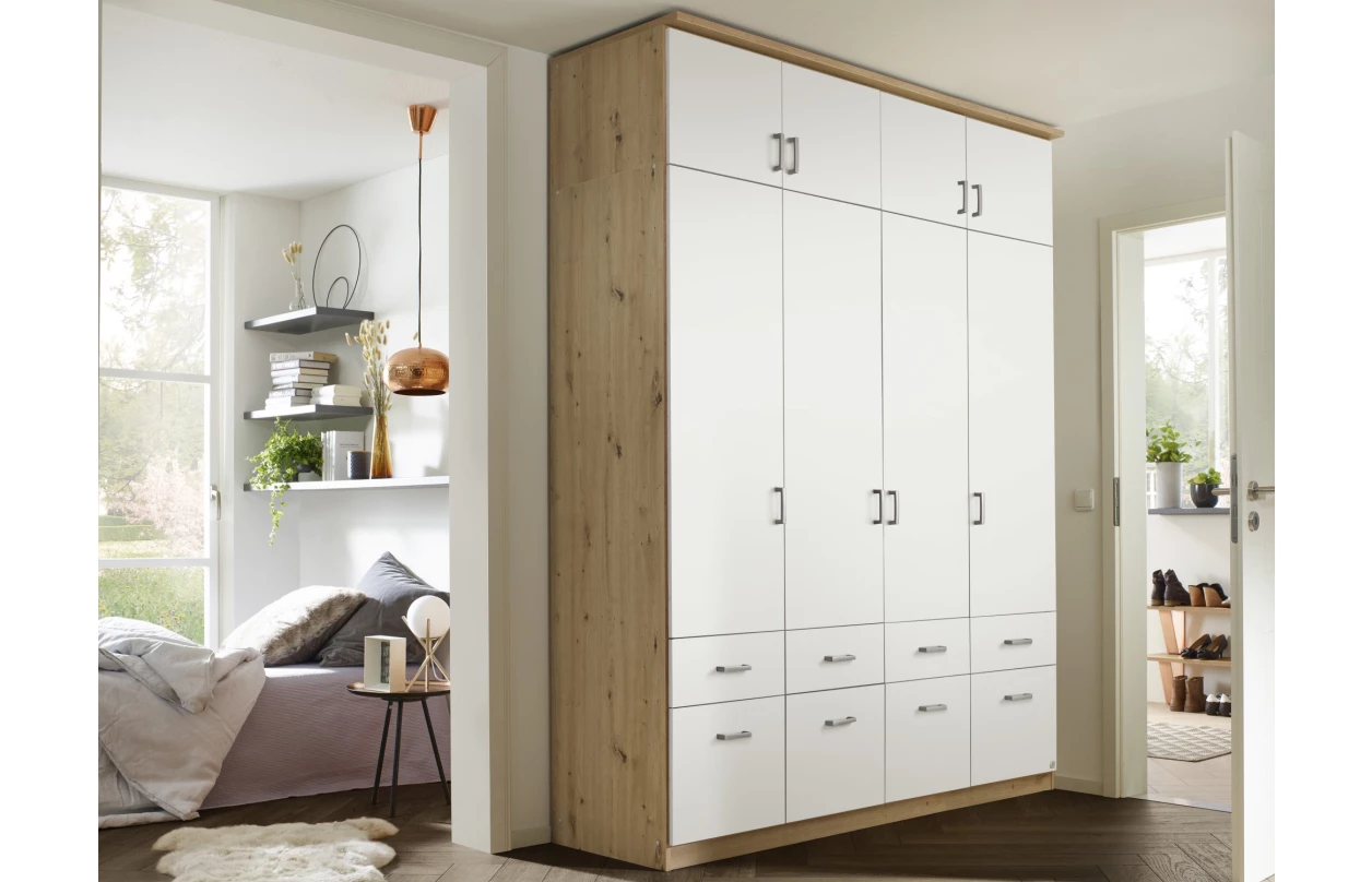 Šatní skříň Bremen, 136 cm, dub sonoma/bílá 21