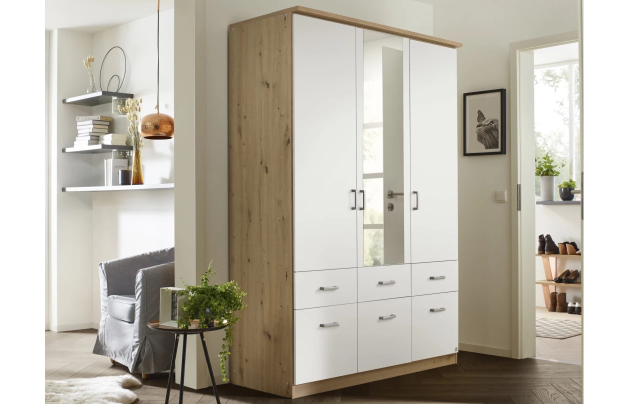 Šatní skříň Bremen, 136 cm, dub sonoma/bílá 22