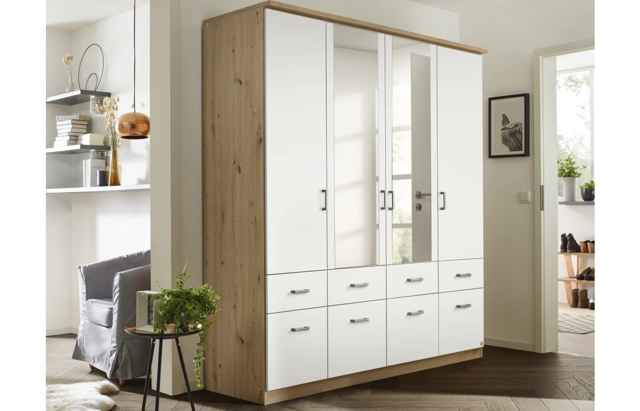 Šatní skříň Bremen, 136 cm, dub sonoma/bílá 23