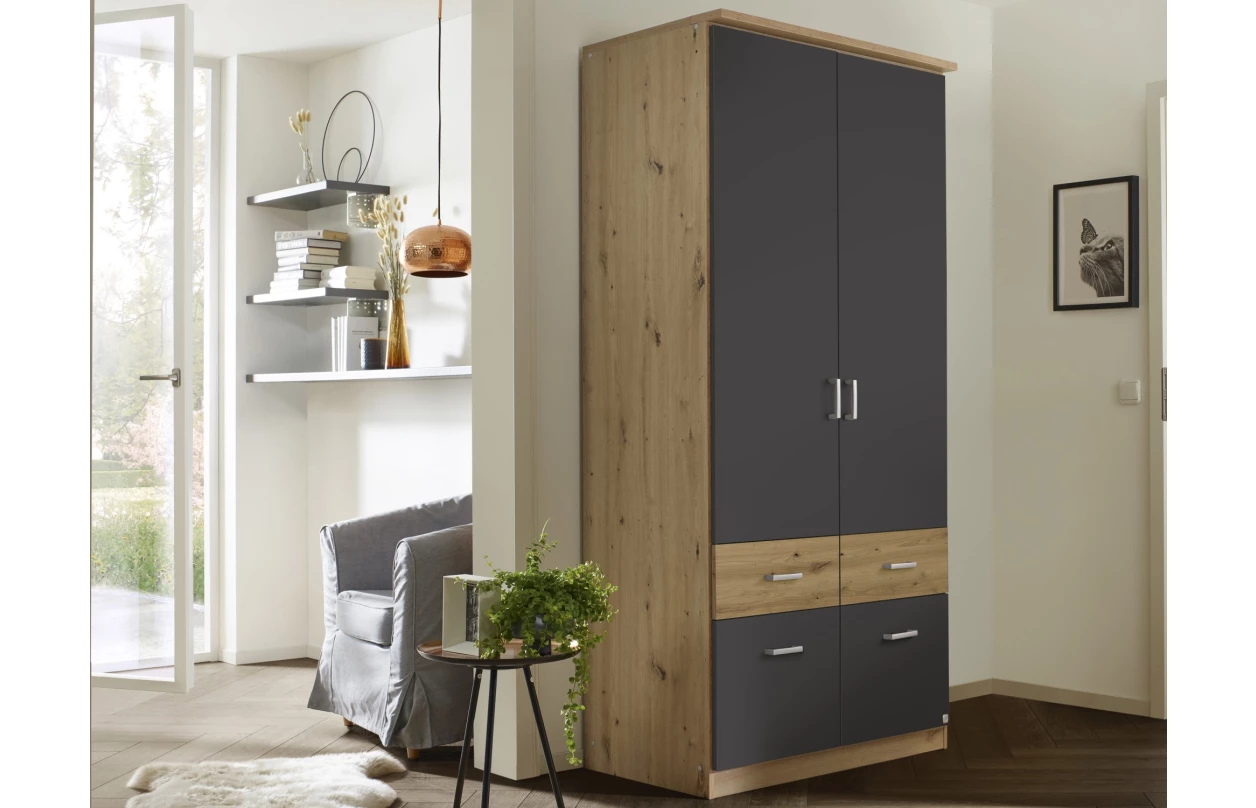 Šatní skříň Bremen, 136 cm, dub sonoma/bílá 28