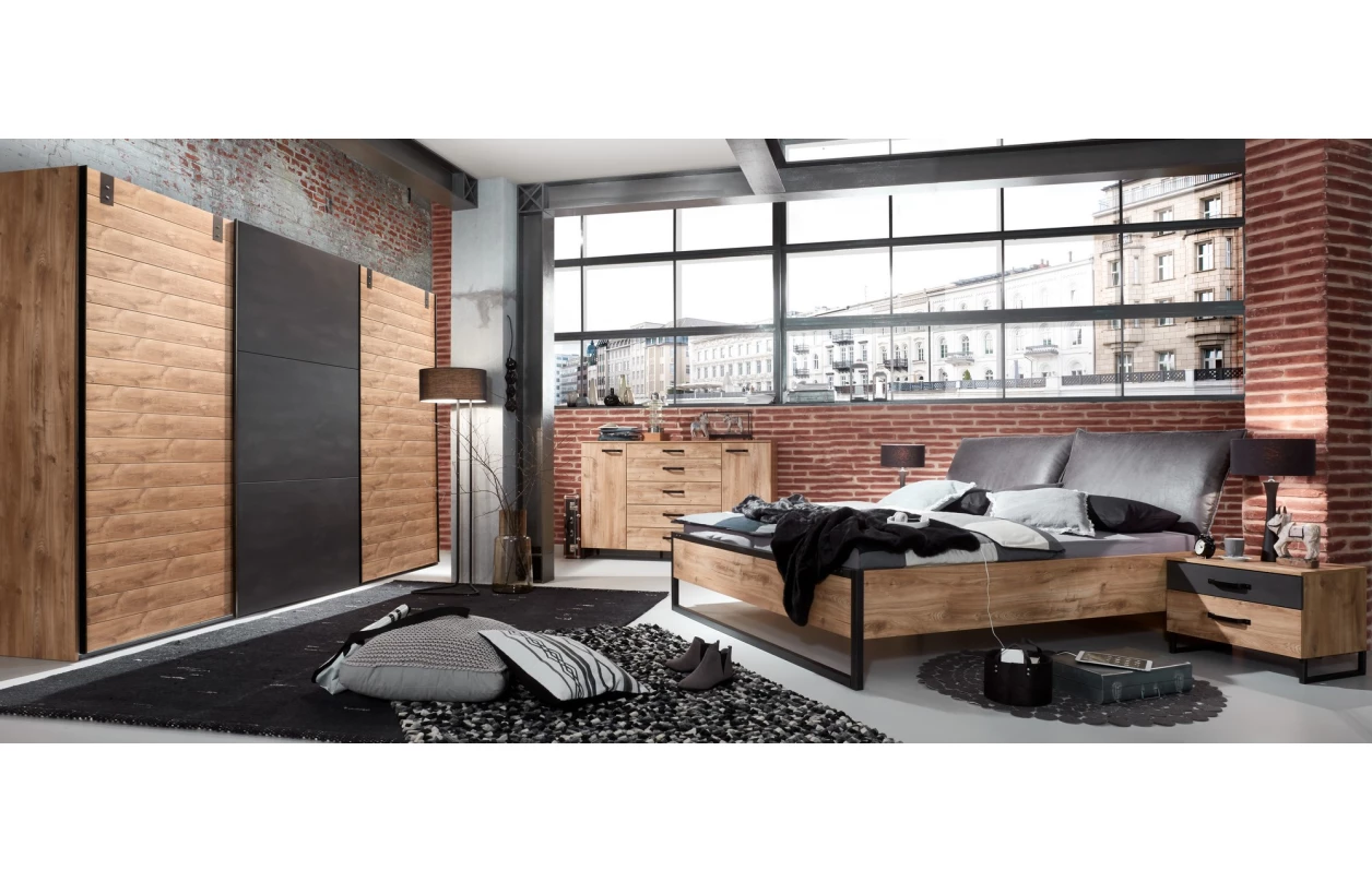 Postel Detroit 180x200 cm, prkenný dub 5