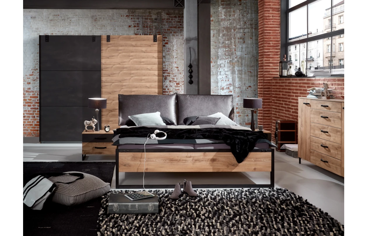 Postel Detroit 180x200 cm, prkenný dub 8