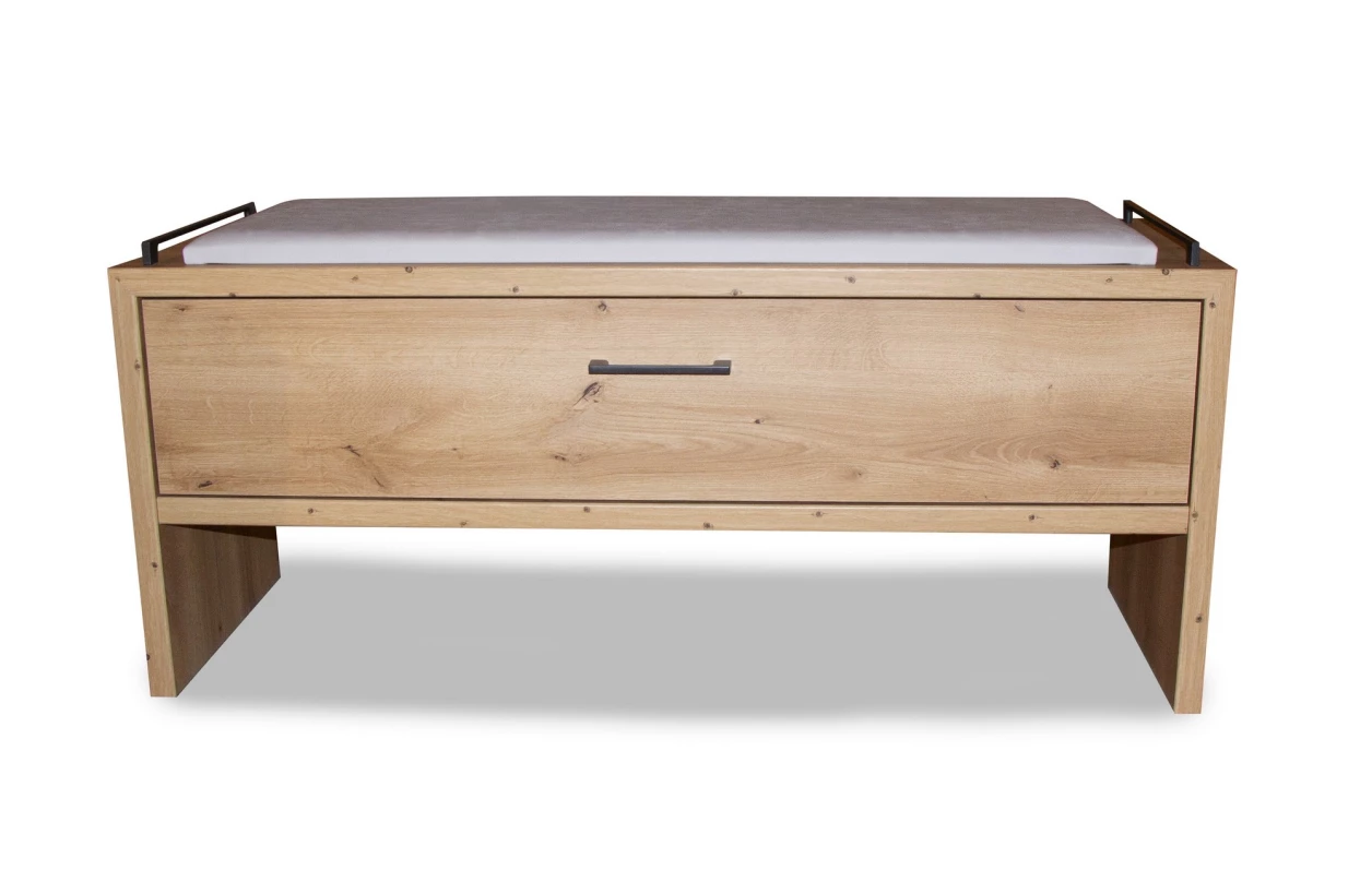 Široká komoda Kanada, 149 cm, dub bianco/šedá 12