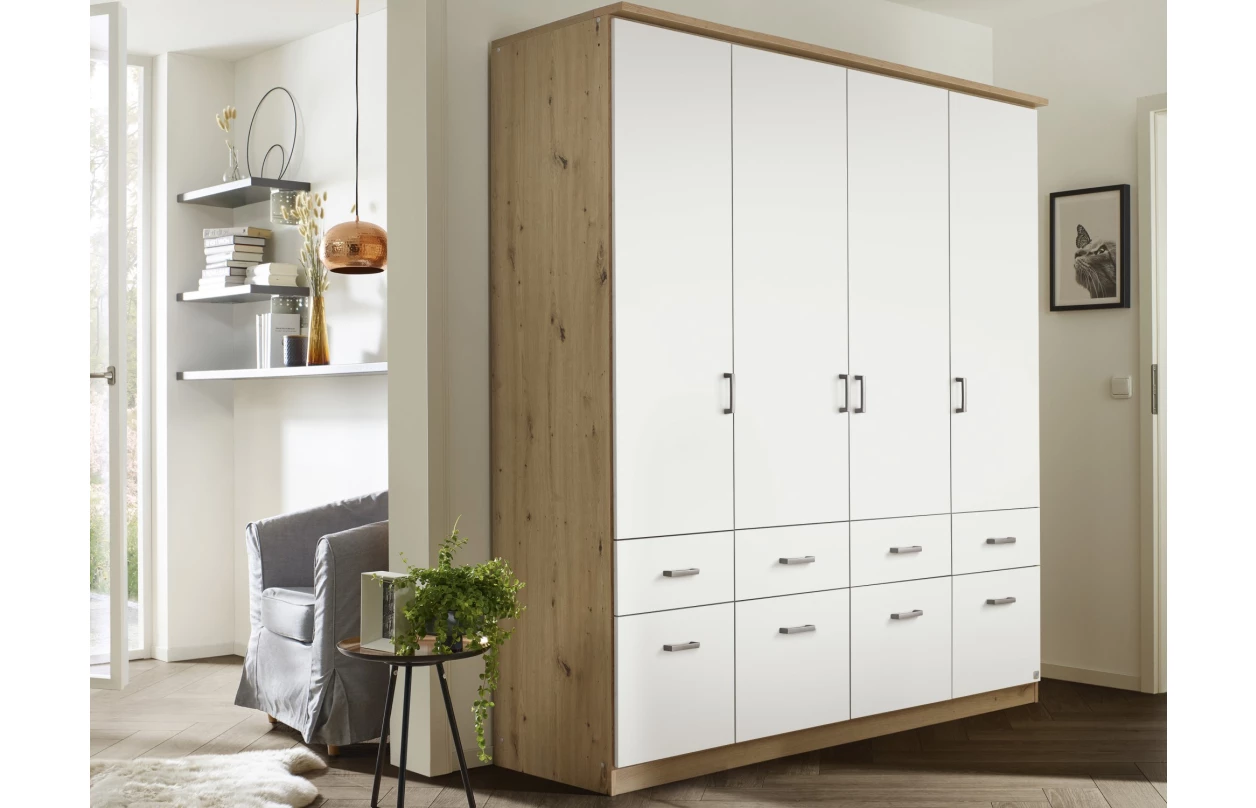 Šatní skříň Bremen, 91 cm, dub artisan/tmavě šedá 20
