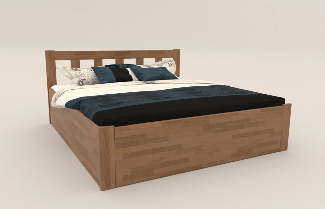 Postel s úložným prostorem Tema Box 180x200 cm, bělený buk 1