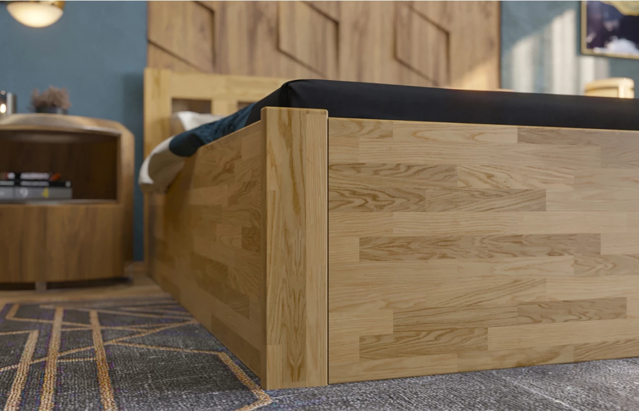 Postel s úložným prostorem Tema Box 180x200 cm, bělený buk 6