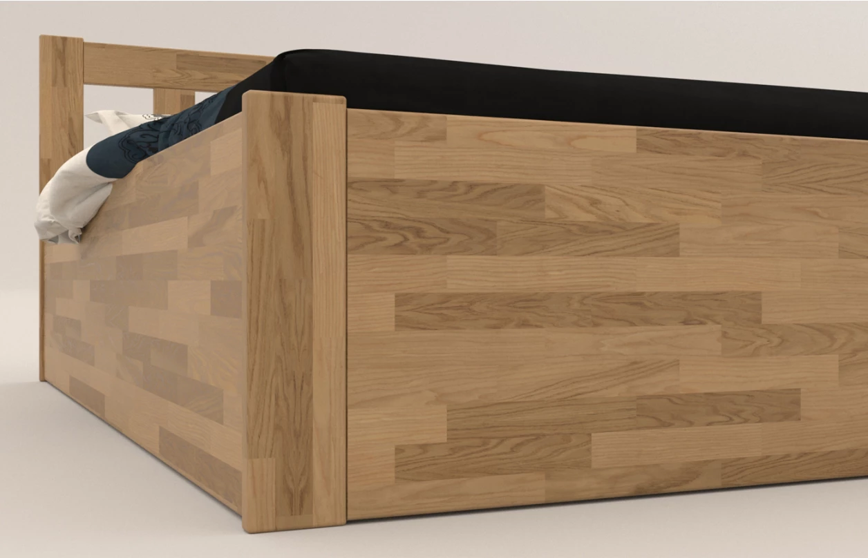 Postel s úložným prostorem Tema Box 180x200 cm, šedý buk 2