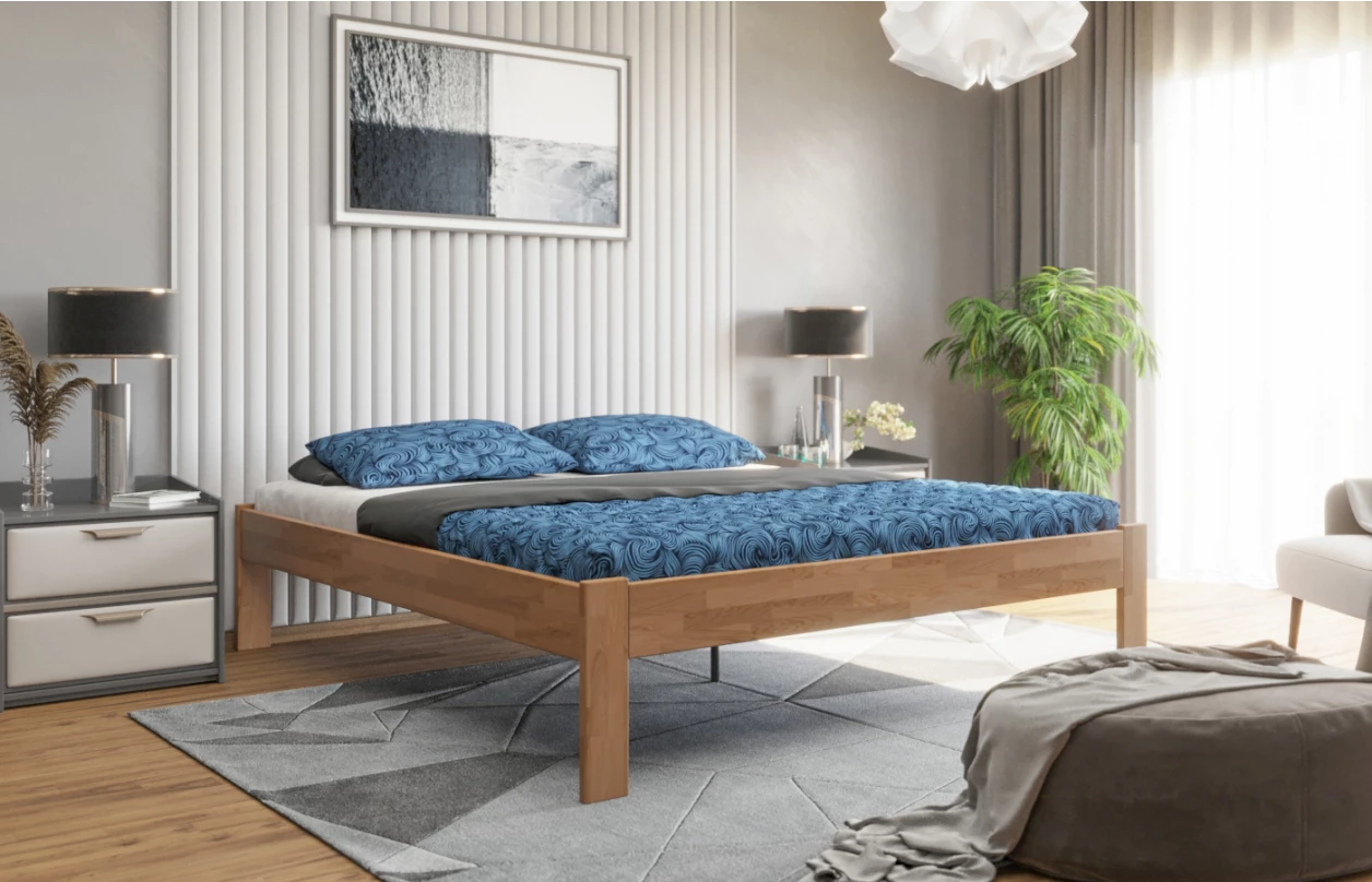 Postel Tema Futon 180x200 cm, bělený buk 5