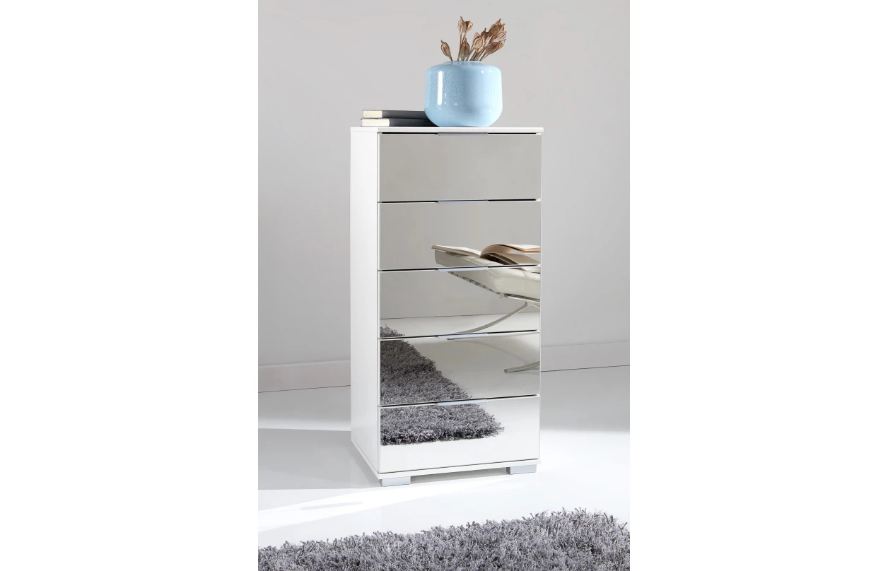 Noční stolek Easy Plus, prkenný dub/šedé sklo 25