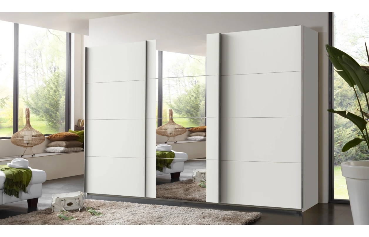 Šatní skříň Bern, šířka 270 cm/výška 208 cm, bílá/dub artisan 10