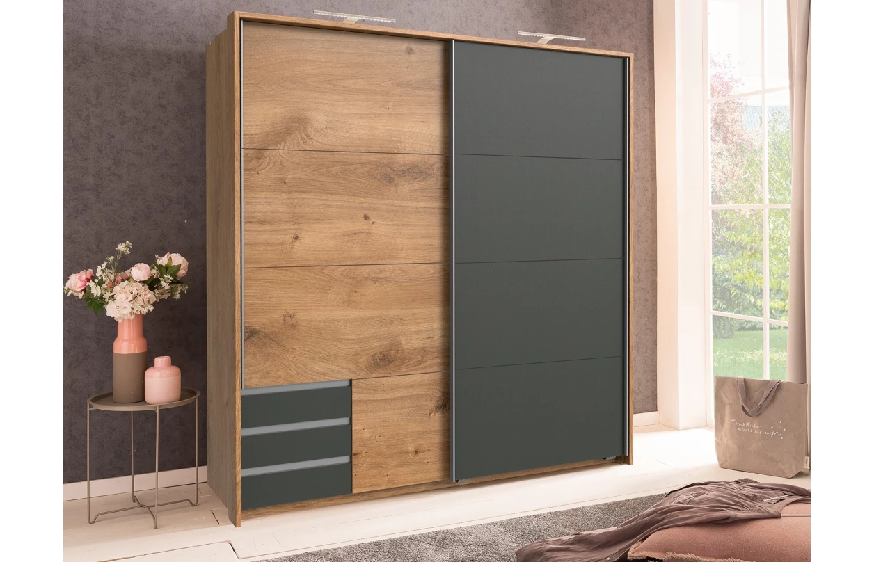 Paspartový rám k šatní skříni Emden, 138 cm, bílý 2