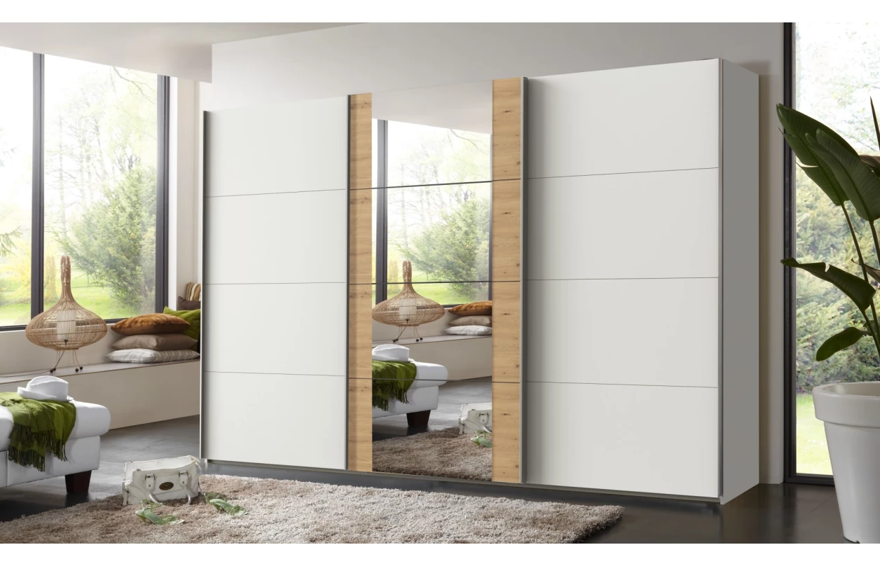 Šatní skříň Bern, šířka 270 cm/výška 208 cm, bílá 6