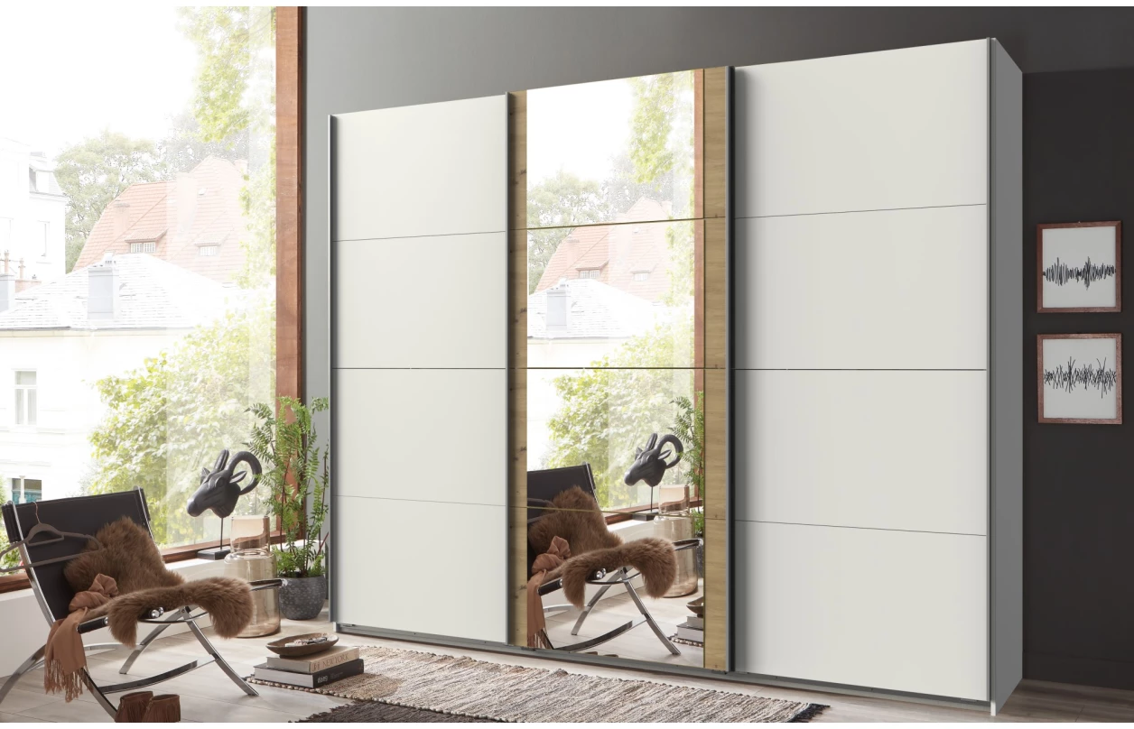 Šatní skříň Bern, šířka 270 cm/extra výška 236 cm, bílá 4