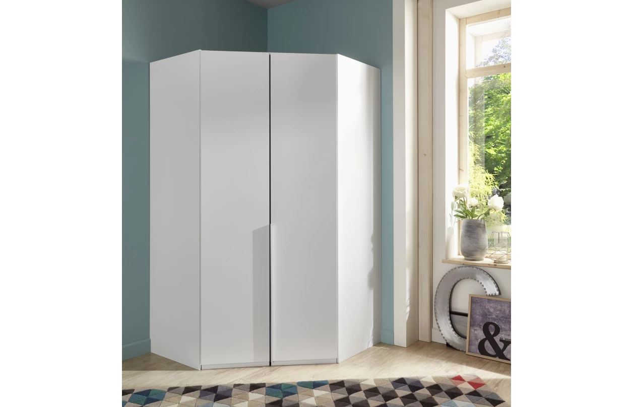 Šatní skříň New York D, 225 cm, bílá/bílý lesk 5