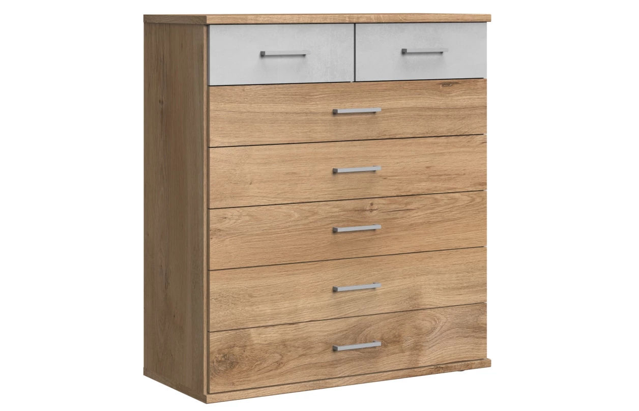 Šatní skříň se zrcadlem Click, 135 cm, dub sonoma/bílá 16