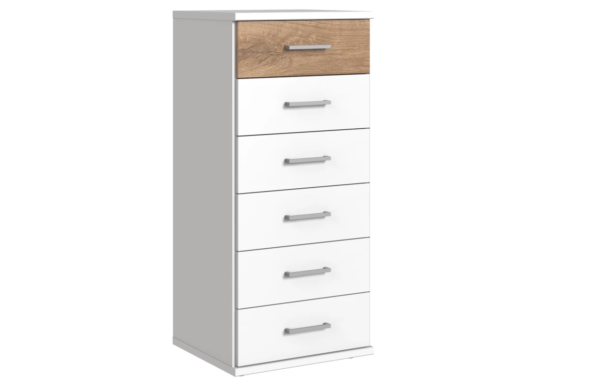 Šatní skříň se zrcadlem Click, 135 cm, dub sonoma/bílá 20