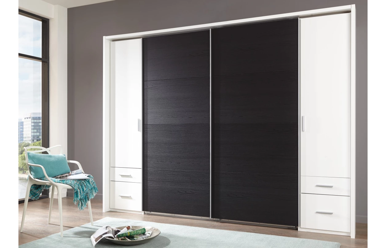 Šatní skříň Lotto, 270 cm, dub hickory/antracitová ocel 7