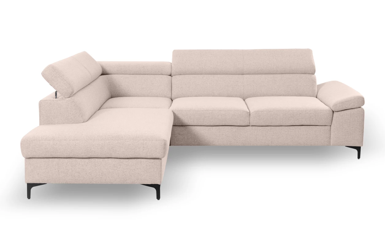 Rohová sedací souprava Lonigo, světle šedá látka, levý roh 1
