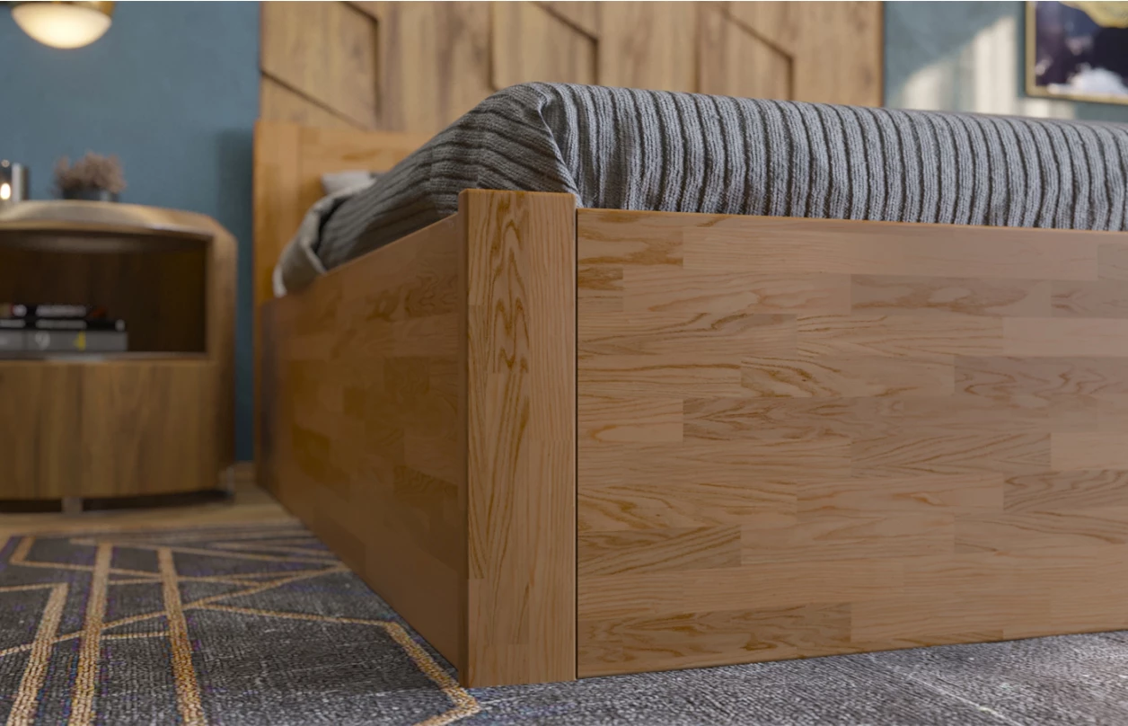 Postel s úložným prostorem Fava Box 180x200 cm, přírodní buk 5
