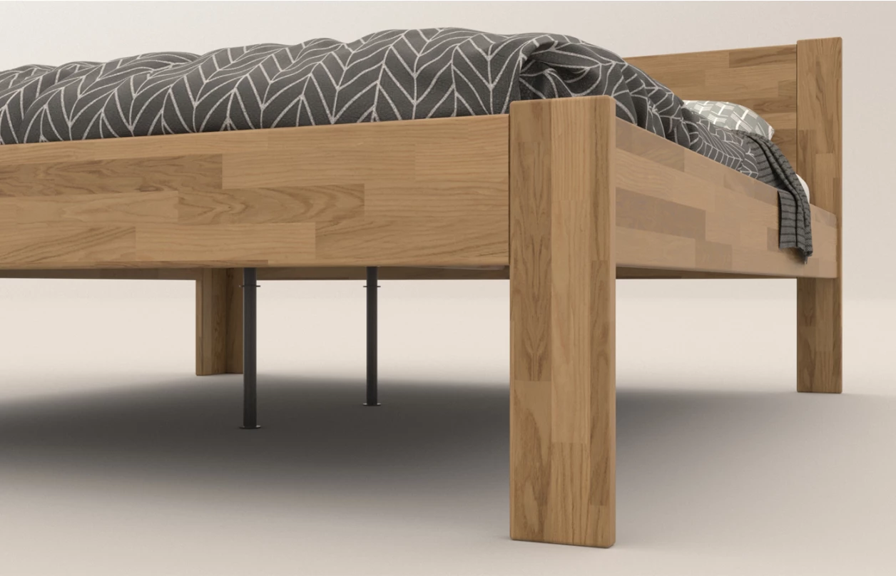 Rohová postel se zástěnou vlevo Fava L 180x200 cm, šedý buk 2