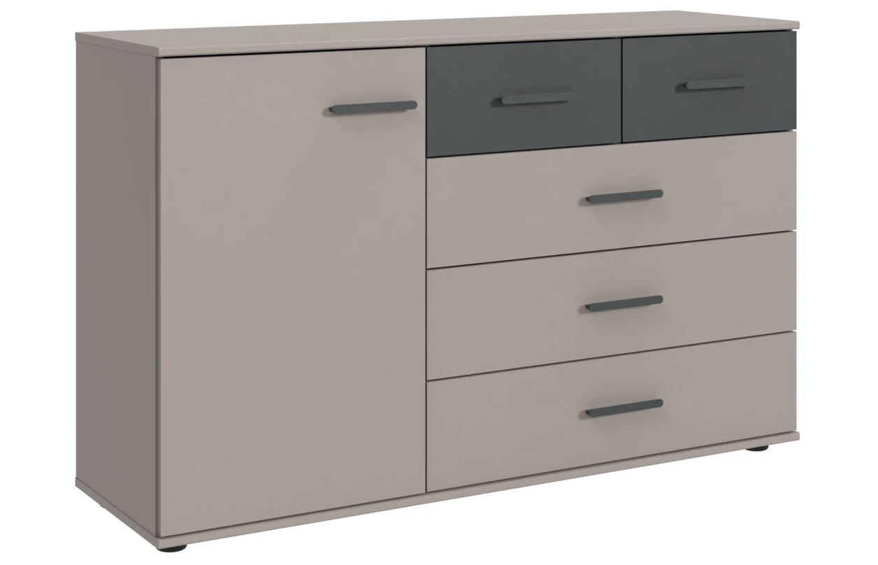 Šatní skříň se zásuvkami Digit, 225 cm, béžová kašmír/dub artisan 39