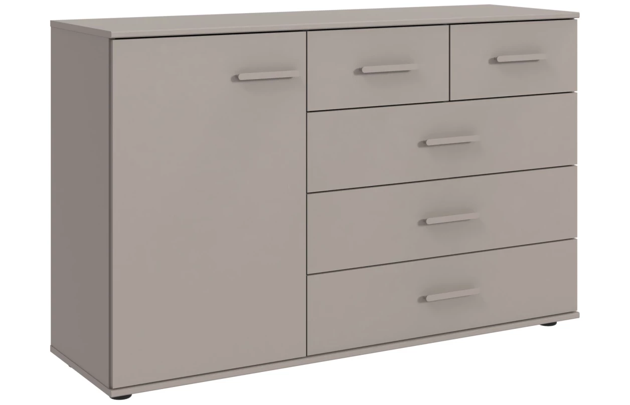 Šatní skříň se zásuvkami Digit, 225 cm, béžová kašmír/dub artisan 73