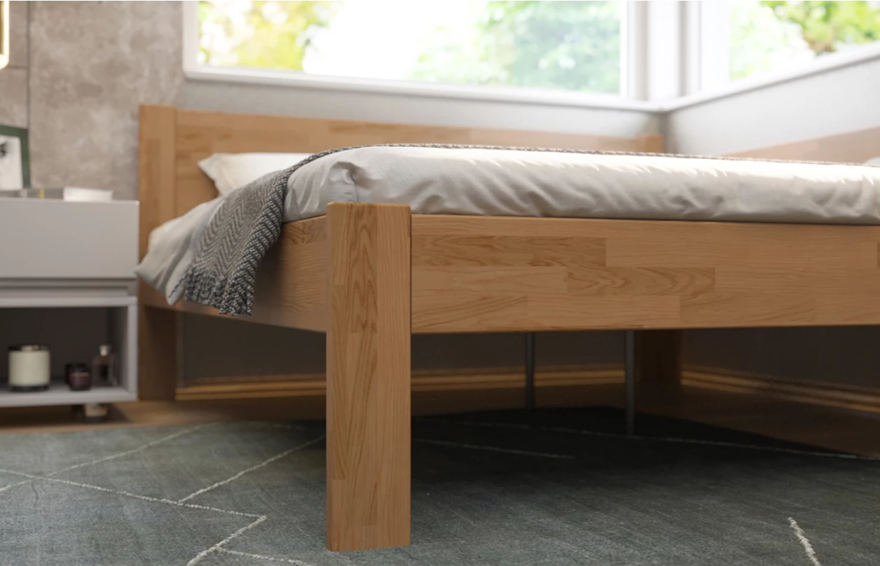 Rohová postel se zástěnou vpravo Fava P 180x200 cm, přírodní buk 6