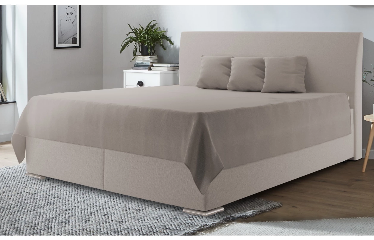 Postel Monte 180x200 cm, béžová tkanina/deka/polštáře 4