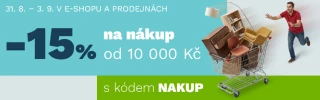 -15 % na nákup od 10 000 Kč s kódem NAKUP