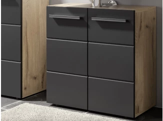 Koupelnová skříňka pod umyvadlo Vista 60 cm, dub viking/černá