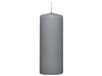 Válcová svíčka světle šedá, 15 cm