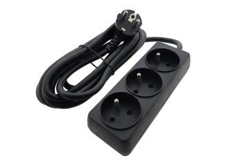 Prodlužovací kabel 3 m, 3 zásuvky, černý