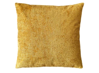 Dekorační polštář Chenille Cross 45x45 cm, žlutý