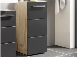 Koupelnová stojací skříňka Vista 34 cm, dub viking/černá