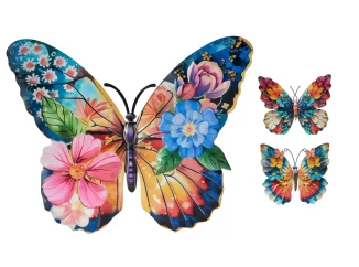 Nástěnná dekorace Barevný motýl, mix