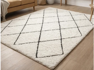 Koberec Ideal Shaggy 120x170 cm, diamant krémový/černý