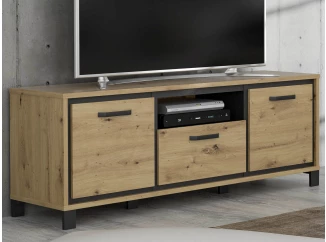 TV skříňka Trondheim 158 cm, dub artisan/dub černý