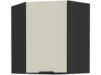Horní rohová kuchyňská skříňka Arona, 60/60 cm, kašmírová/černá