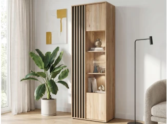 Vitrína Arank 63 cm, dub mauvella/černá
