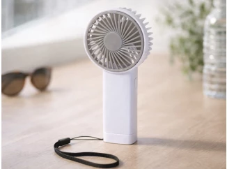 Ruční ventilátor USB nabíjení, bílý, 6,5x14 cm