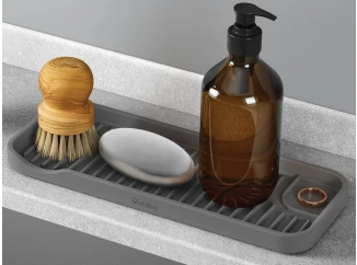 Organizér/odkapávač ke dřezu Tidy-Mat 23x9 cm, šedý
