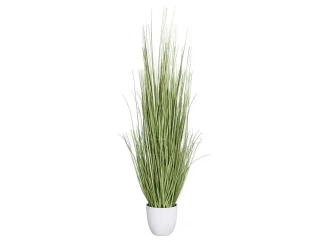 Umělá rostlina v květináči Zebra tráva 115 cm, zeleno-bílá
