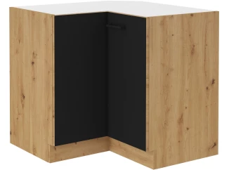 Dolní rohová kuchyňská skříňka Modena 90/90 cm, dub artisan/černá