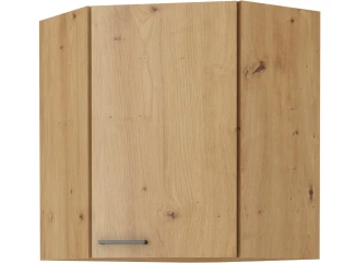 Horní rohová kuchyňská skříňka Modena 60/60 cm, dub artisan/černá